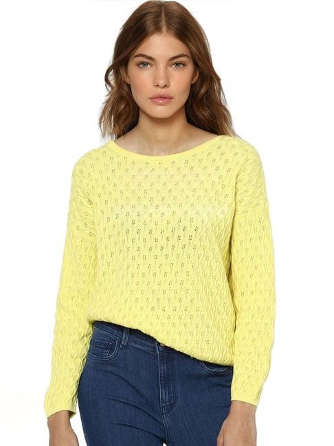 only yellow textured sweater