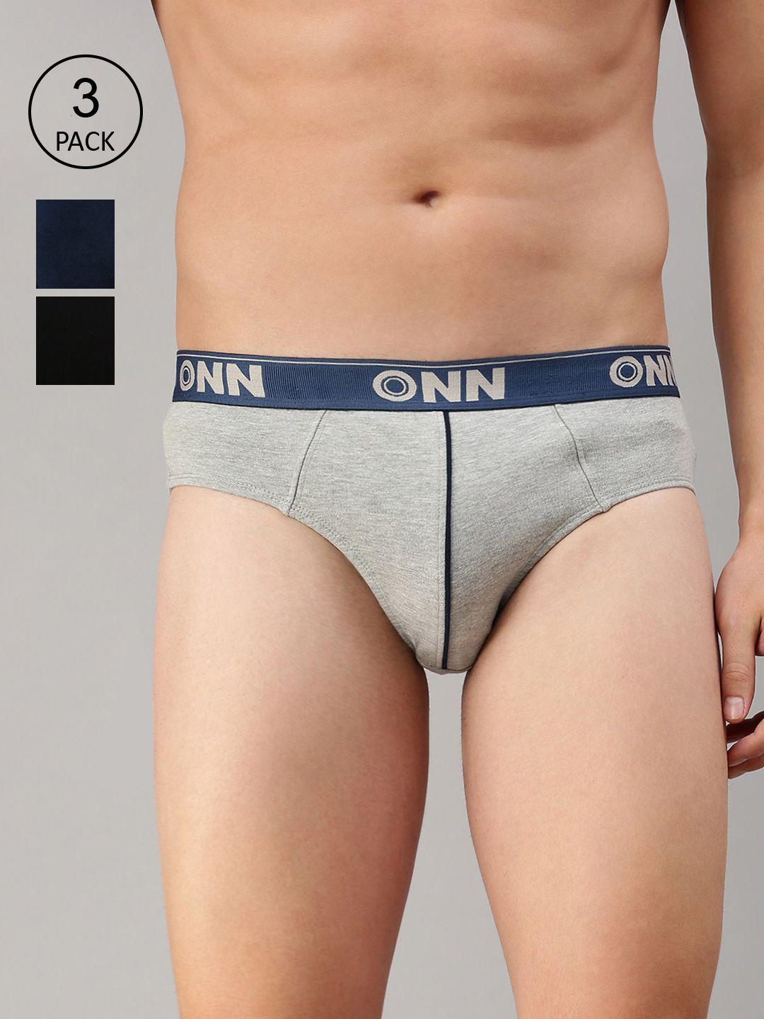 onn men set of 3 mid rise basic briefs