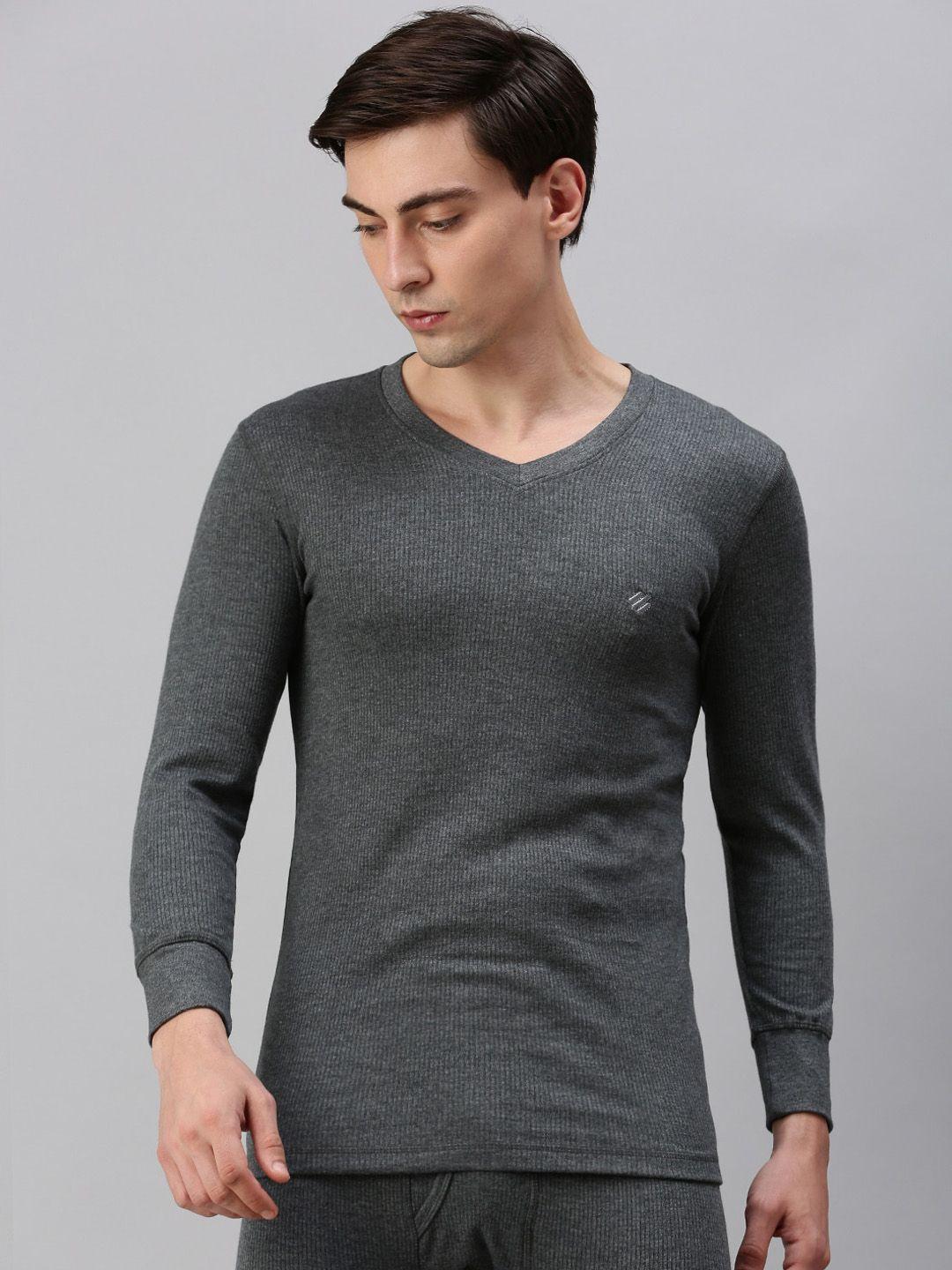 onn skinny fit ribbed round neck pure cotton thermal set