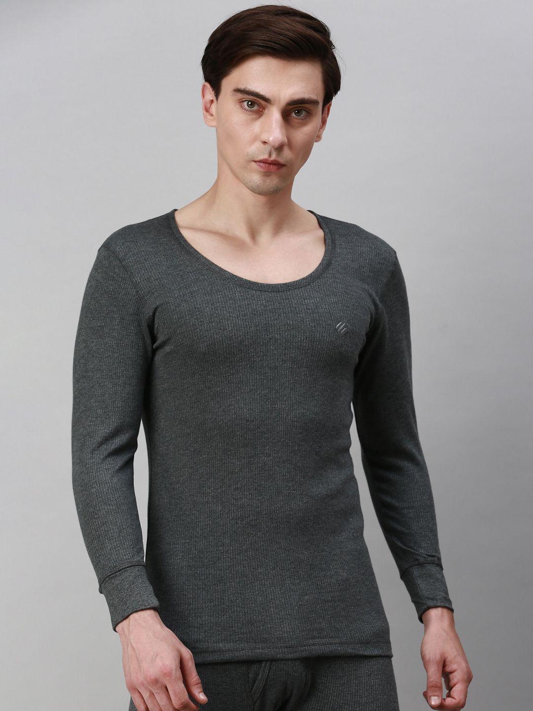onn skinny fit ribbed round neck pure cotton thermal set
