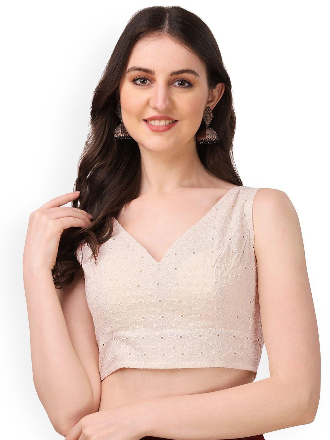 oomph! embroidered pure cotton saree blouse