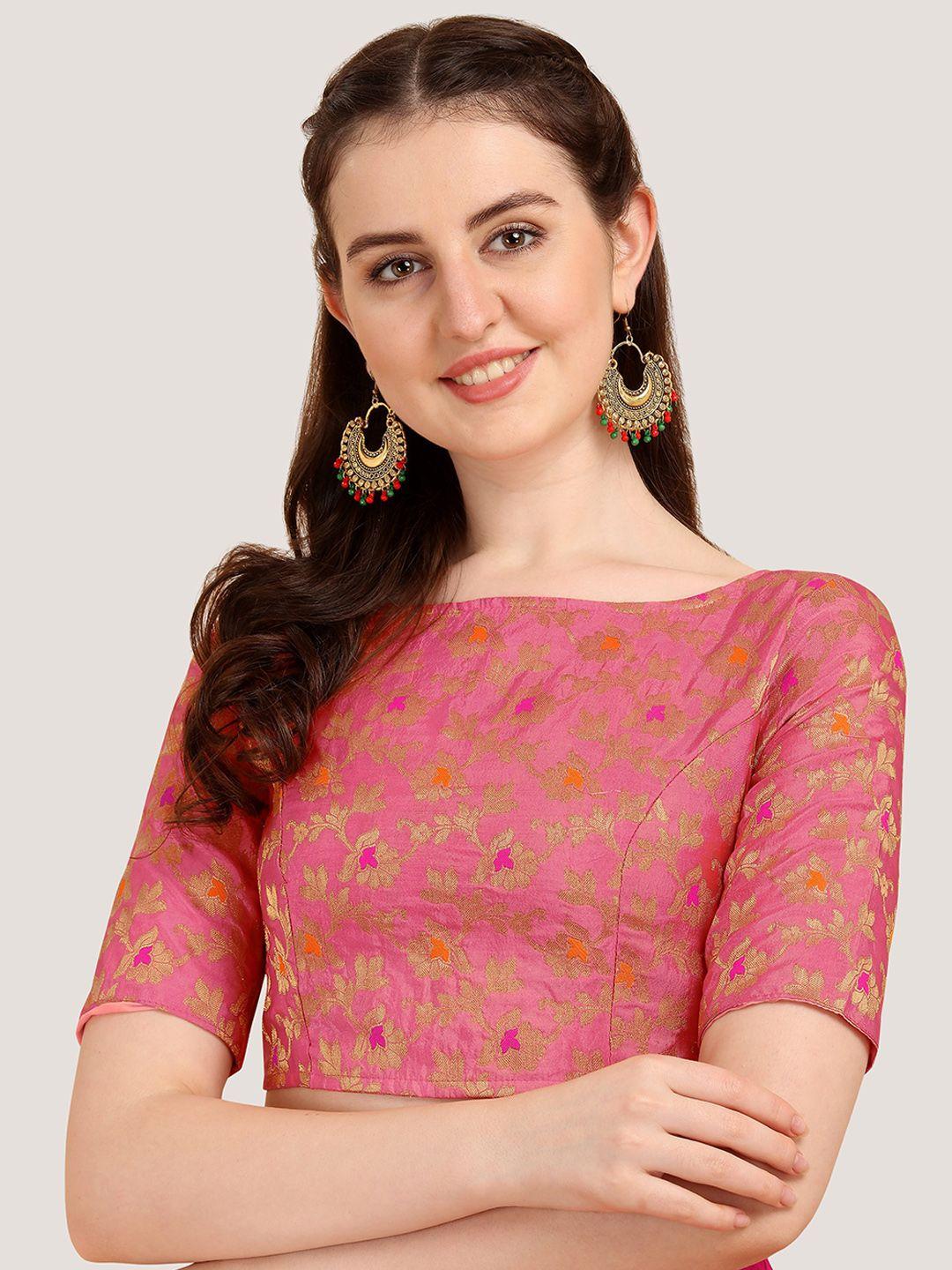 oomph! floral woven design saree blouse