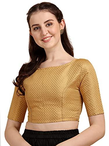oomph! jacquard beige readymade blouse for women - rbbl79xxl