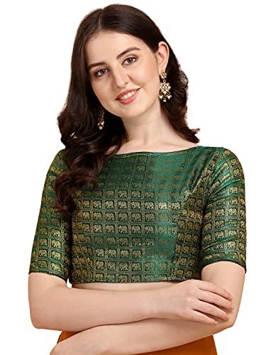 oomph! jacquard green readymade blouse for women - rbbl132xl