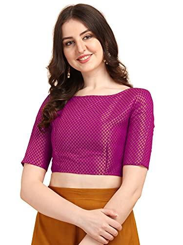 oomph! jacquard pink readymade blouse for women - rbbl75m