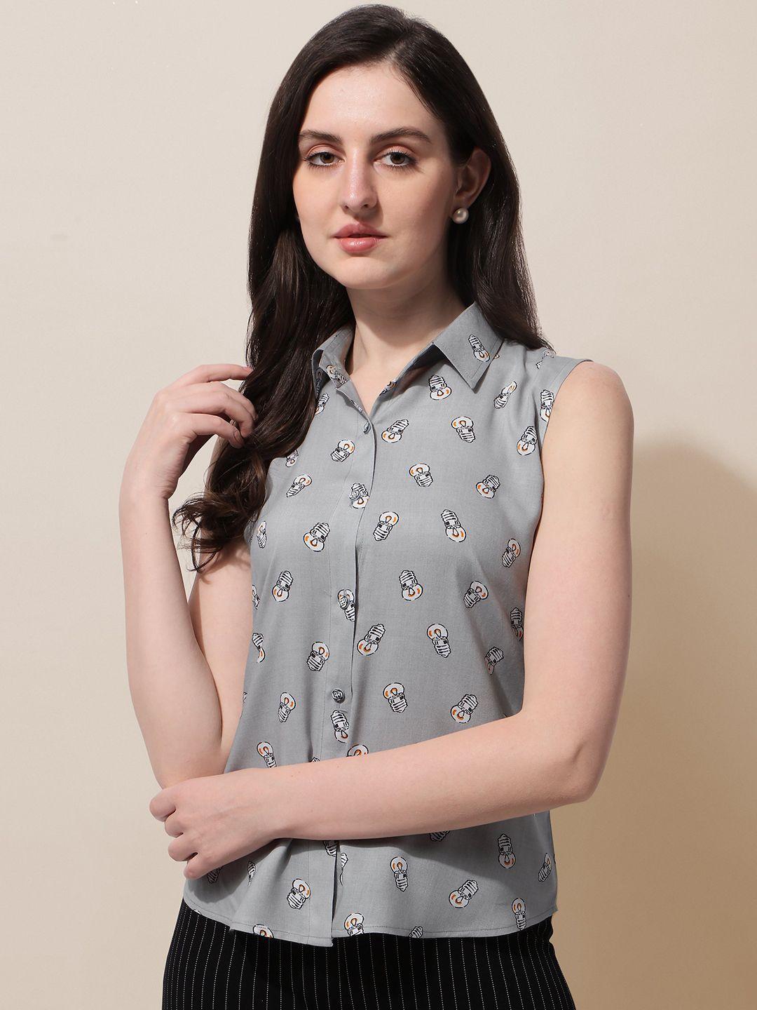 oomph! spread collar conversational printed casual shirt