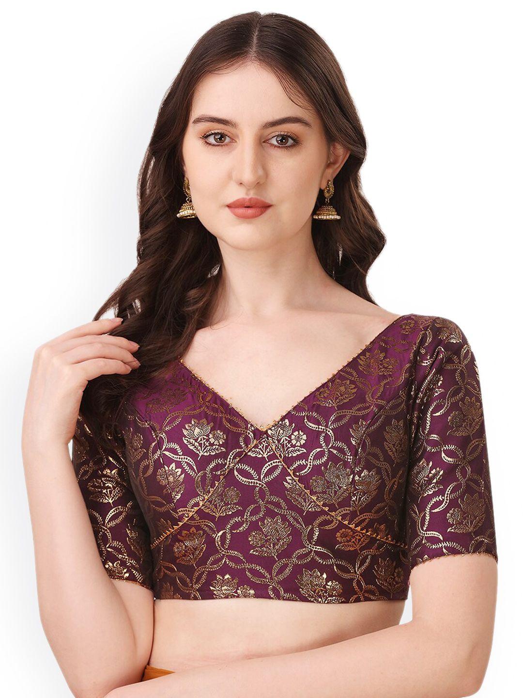 oomph! woven design jacquard saree blouse