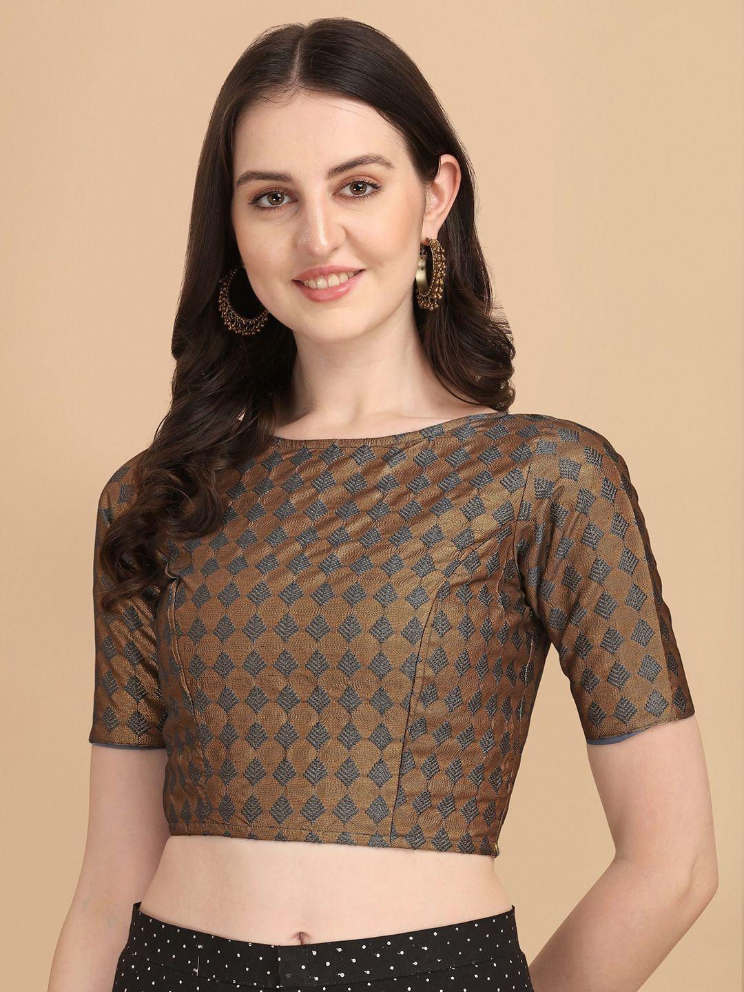 oomph! woven design silk saree blouse