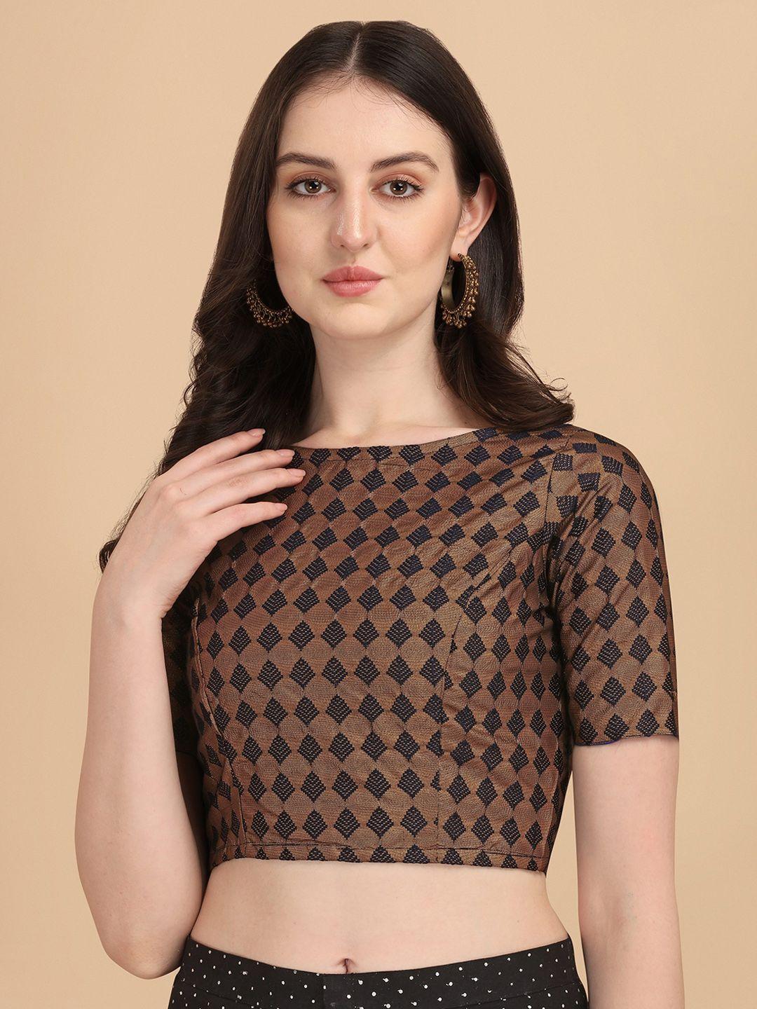 oomph! woven design silk saree blouse