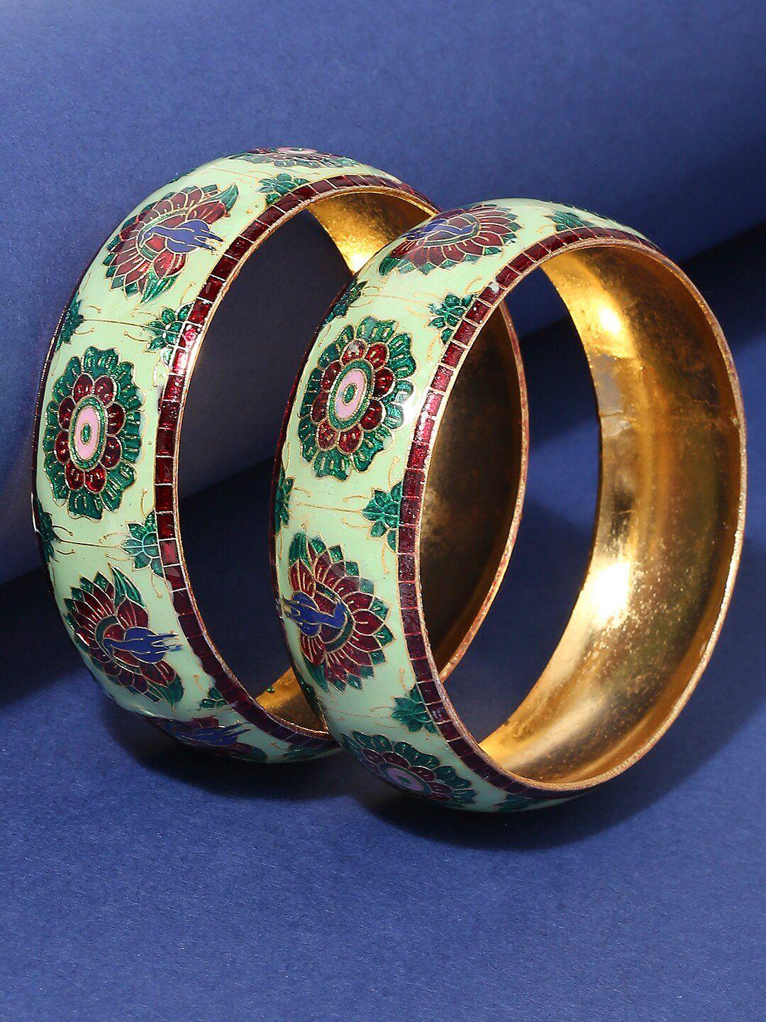 oomph set of 2 meenakari designed bangles