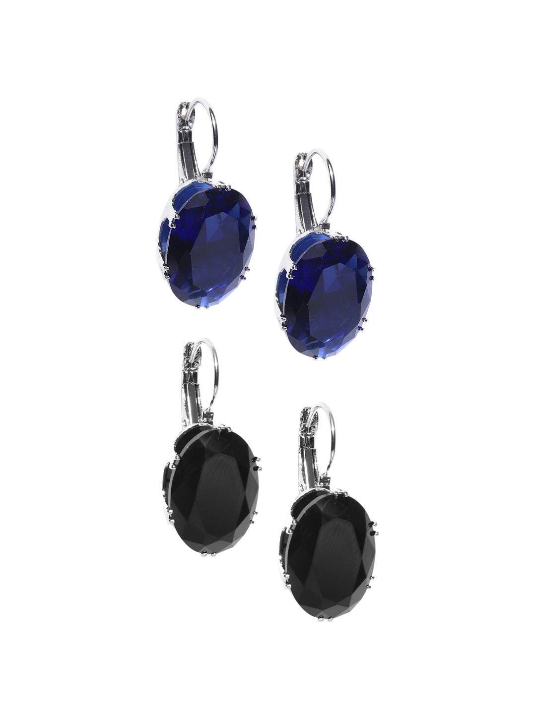 oomph blue contemporary hoop earrings