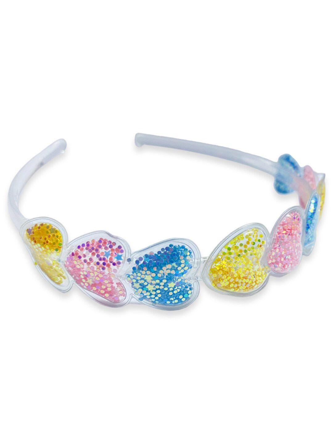 oomph girls embellished shimmer 3d heart shape hairband