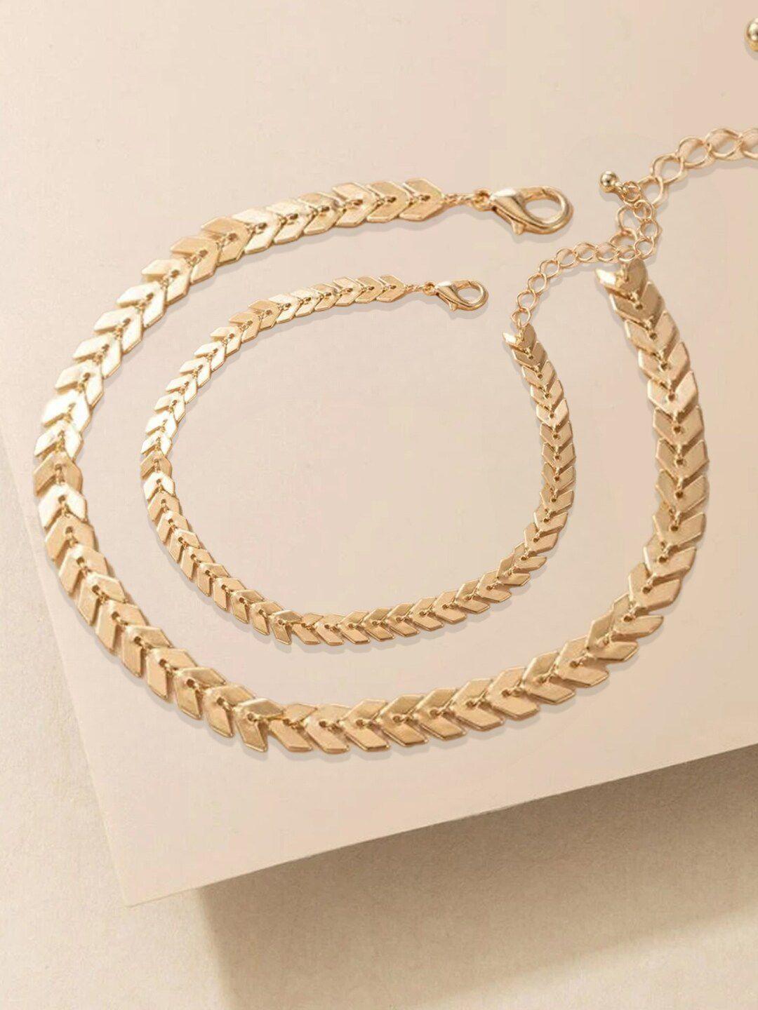 oomph gold-plated choker necklace & anklet