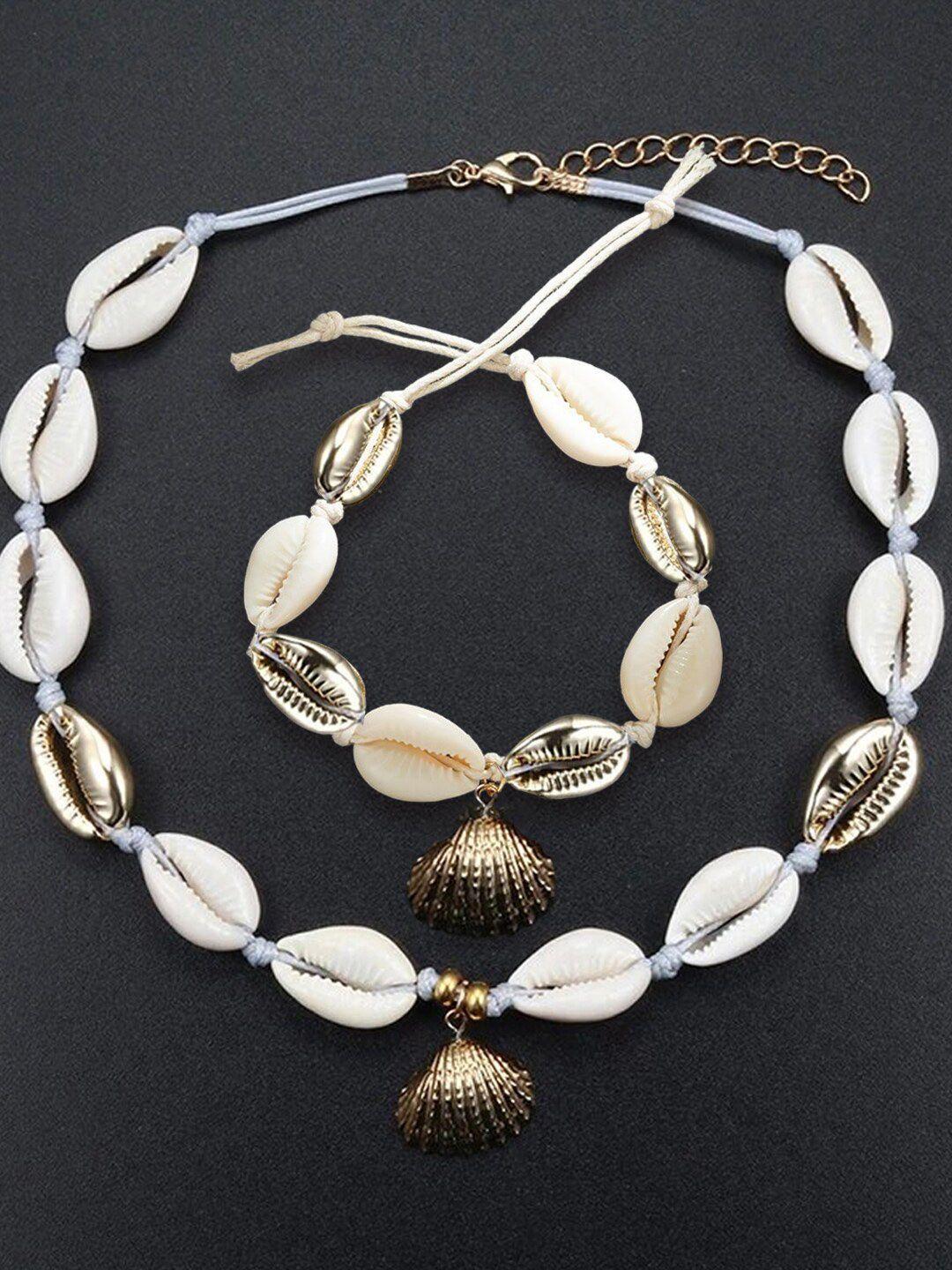 oomph gold-plated necklace & anklet set