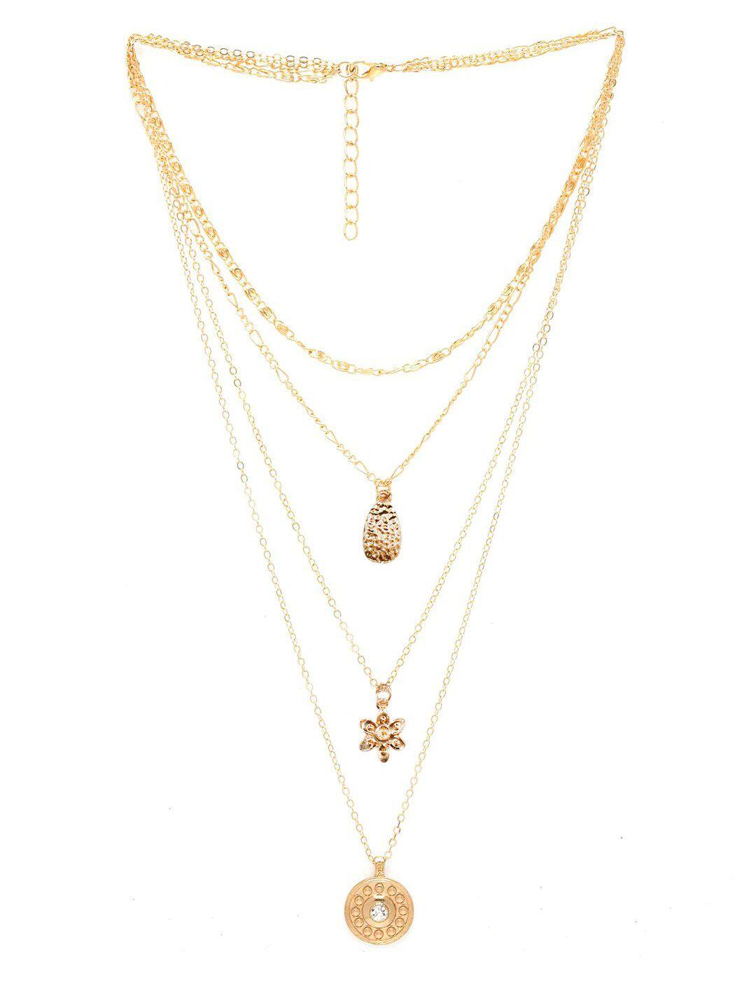 oomph gold-toned & white layered necklace