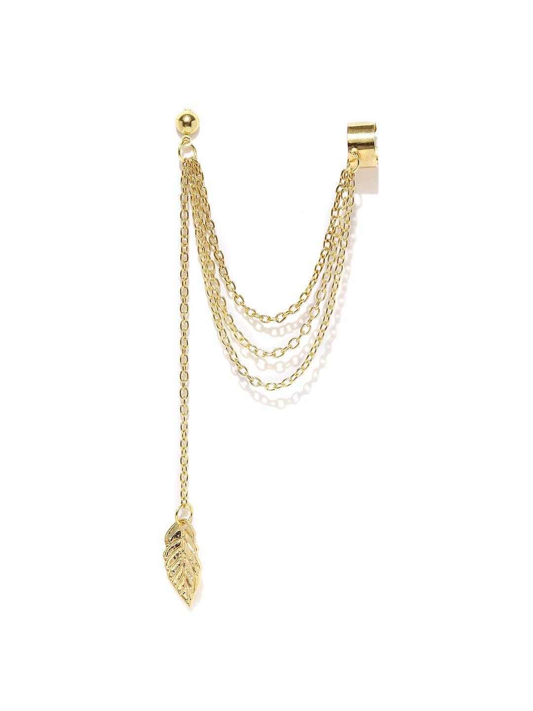 oomph gold-toned chain ear cuff