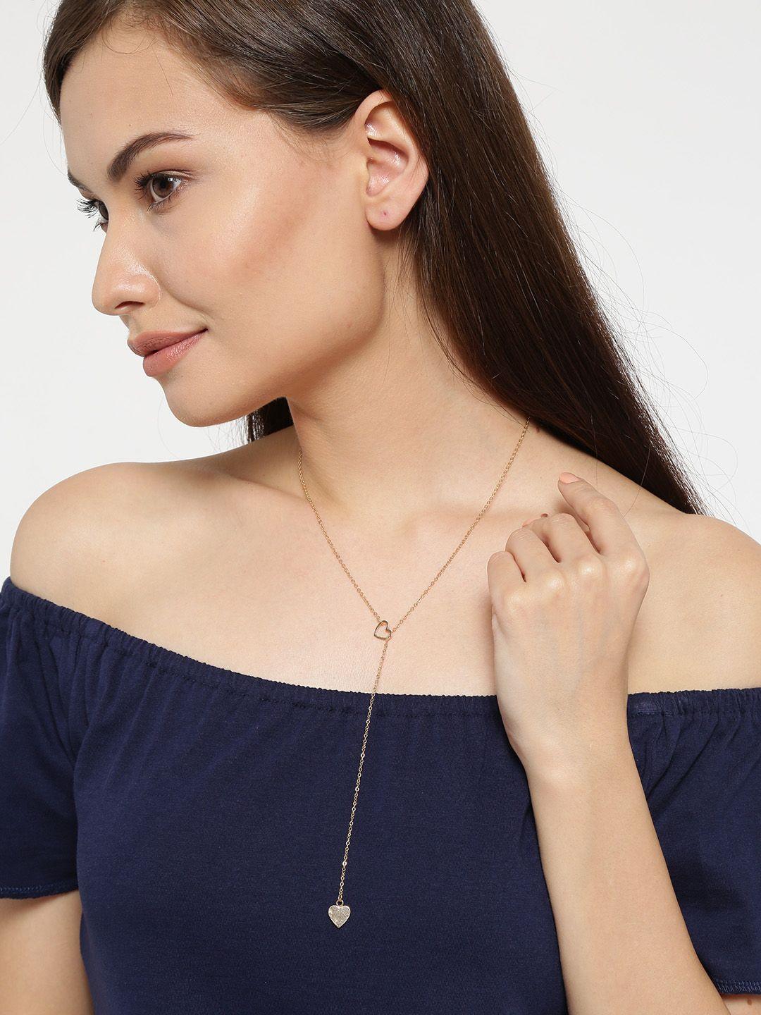 oomph gold-toned lariat necklace