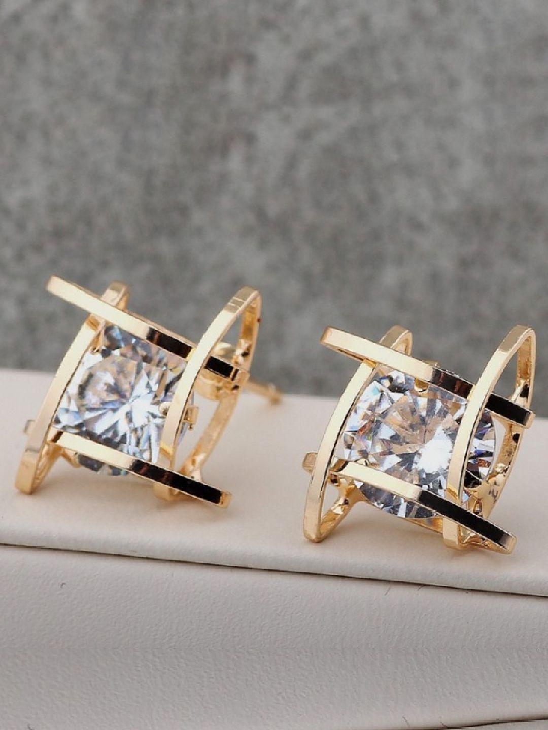 oomph gold-toned square studs