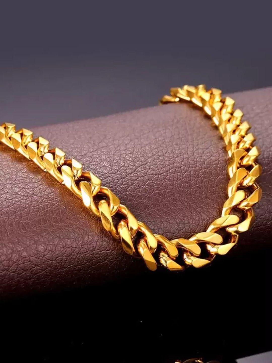 oomph men gold-toned handcrafted link bracelet
