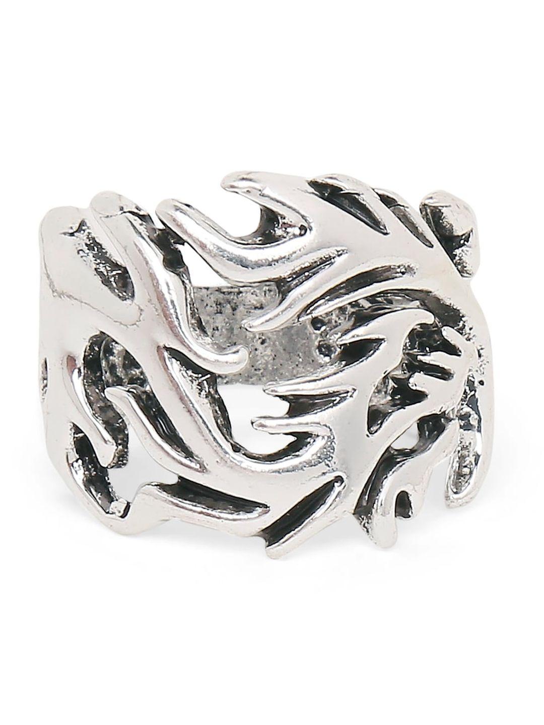 oomph men silver-toned gothic dragon biker finger ring