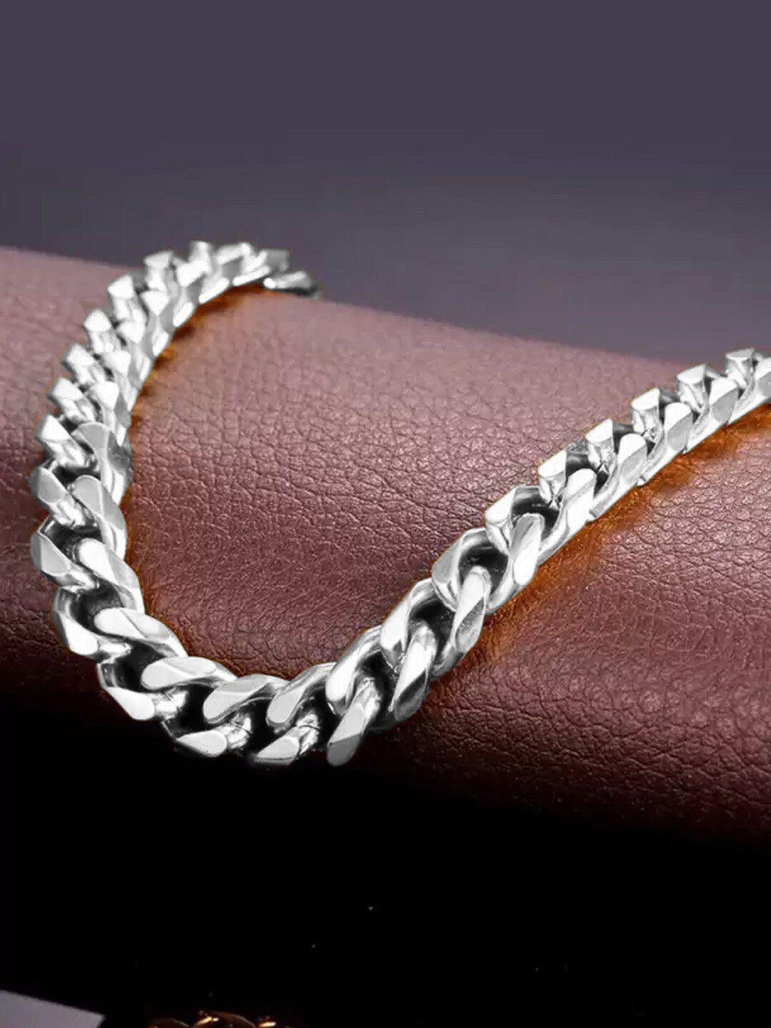 oomph men silver-toned link bracelet