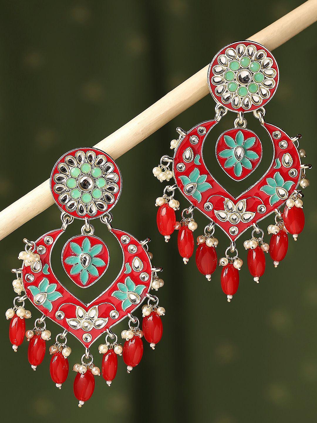 oomph pink contemporary chandbalis earrings