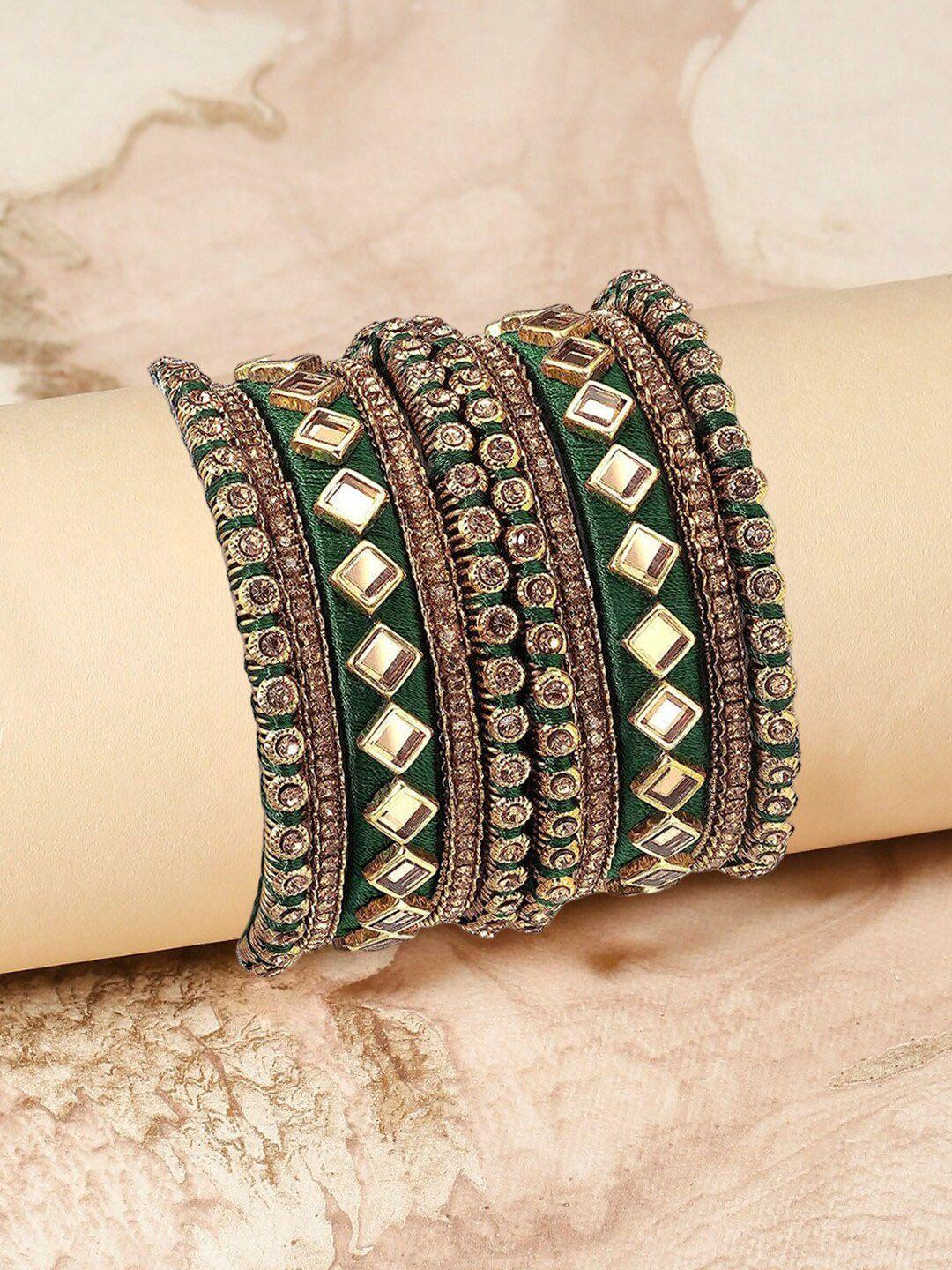 oomph set of 18 kundan studded chuda bangles