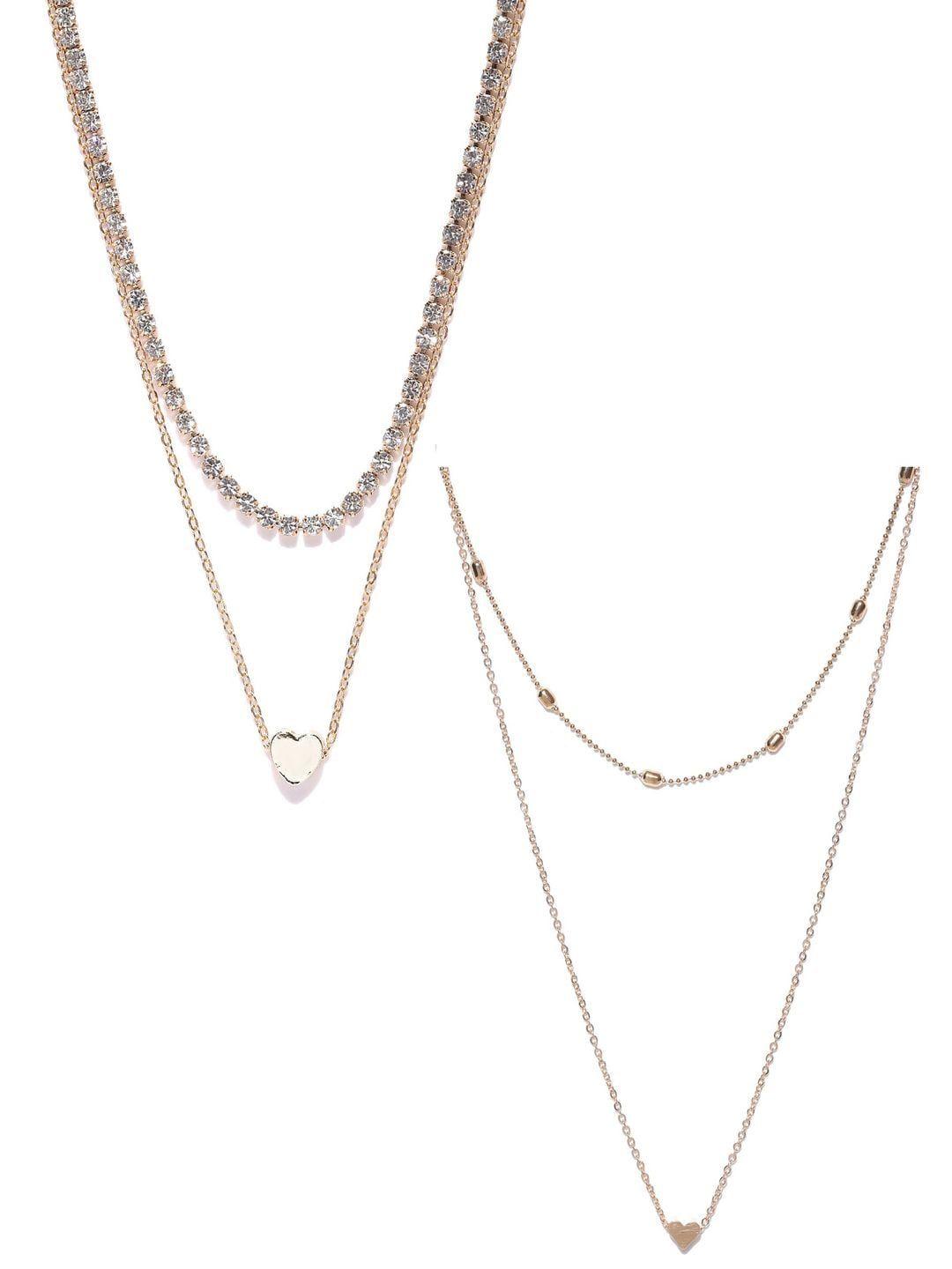 oomph set of 2 gold-toned alloy layered necklace