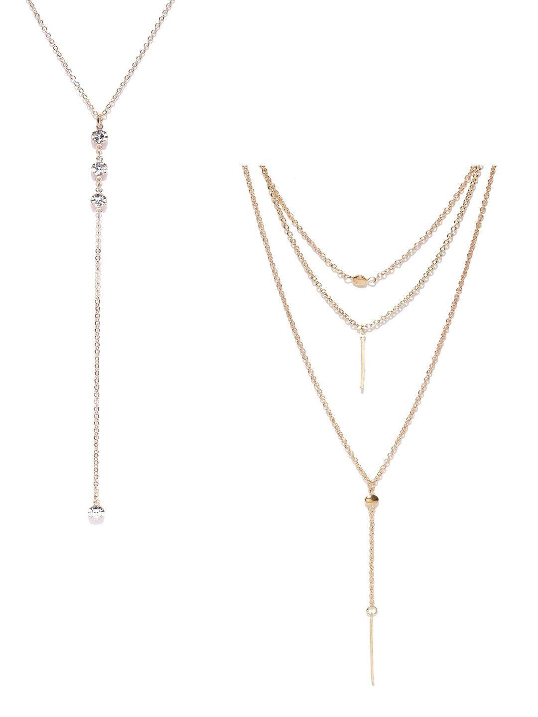 oomph set of 2 gold-toned alloy layered necklace