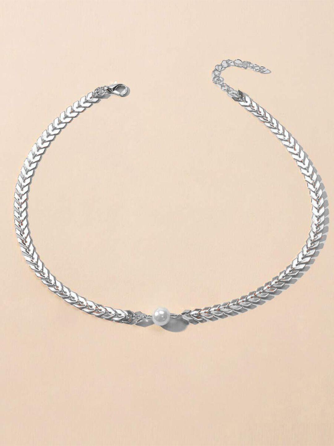 oomph silver-toned choker chain