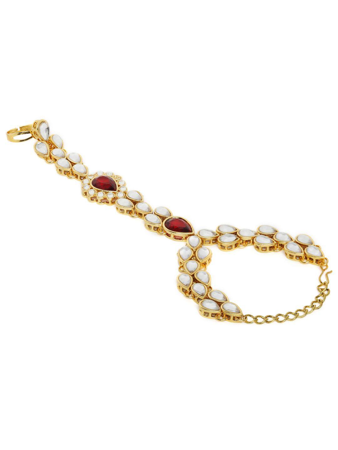 oomph women kundan ring bracelet