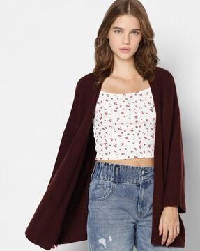 open-front knitted shrug