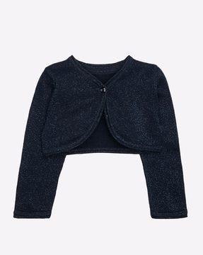 open-front cardigan with button closure