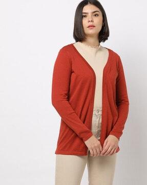 open-front cardigan with full-length sleeves
