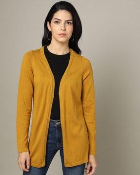 open-front cardigan with full-length sleeves