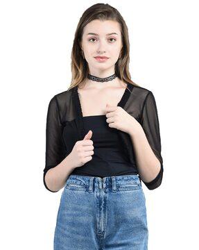 open-front crop shrug