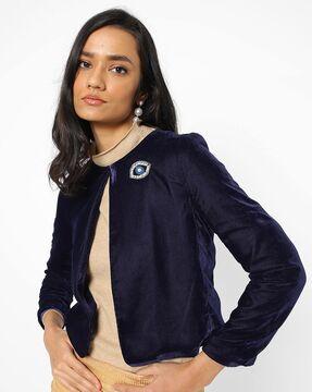 open-front jacket with embellishment