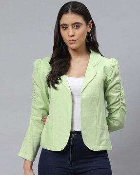open-front jacket with patch pockets