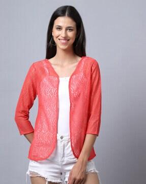 open-front lace shrug