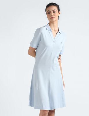 open placket polo dress