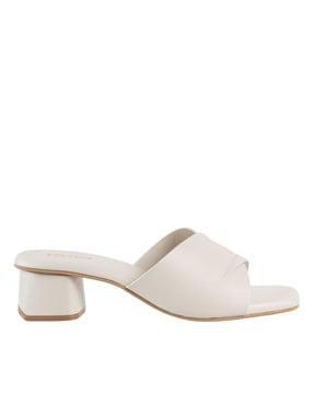 open-toe slip-on heeled sandals