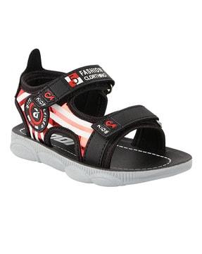 open-toe slip-on sandals with velcro fastening