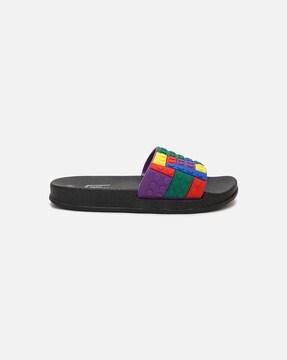 open-toe slip-on slides