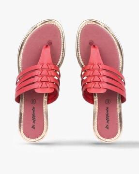 open-toe t-strap flat sandals