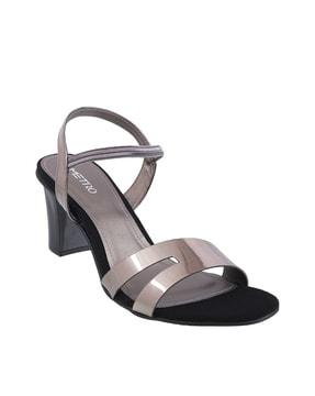 open toe chunky heeled sandals