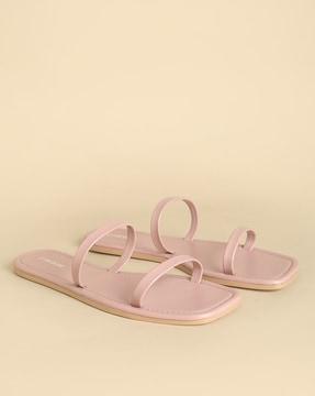 open-toe double-strap flat sandals