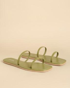 open-toe double-strap flat sandals