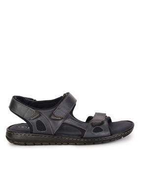 open-toe double strap sandals with velcro fastening