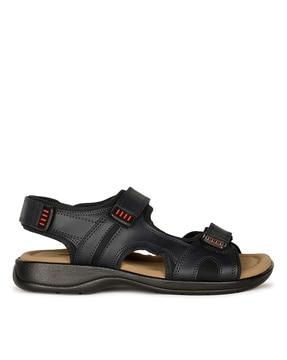 open-toe double strap sandals with velcro-fastening
