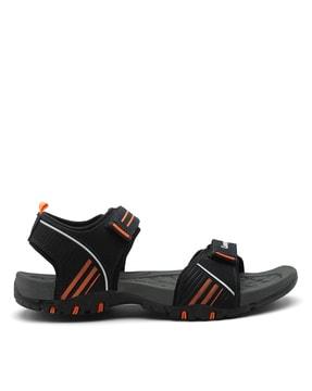 open-toe flat sandals with velcro fastening